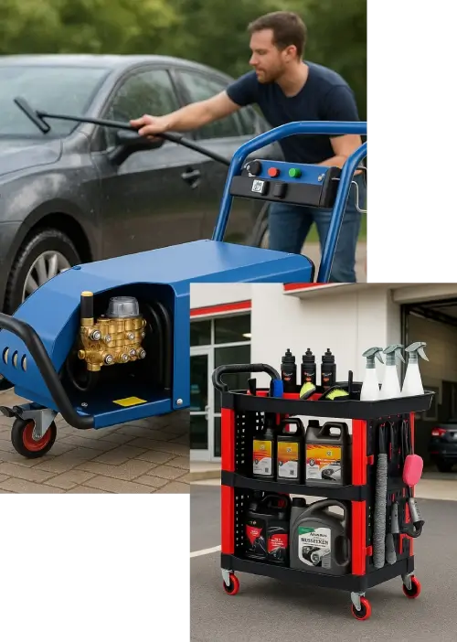 Car Wash Trolleys for Organizing and Mobility of Tools